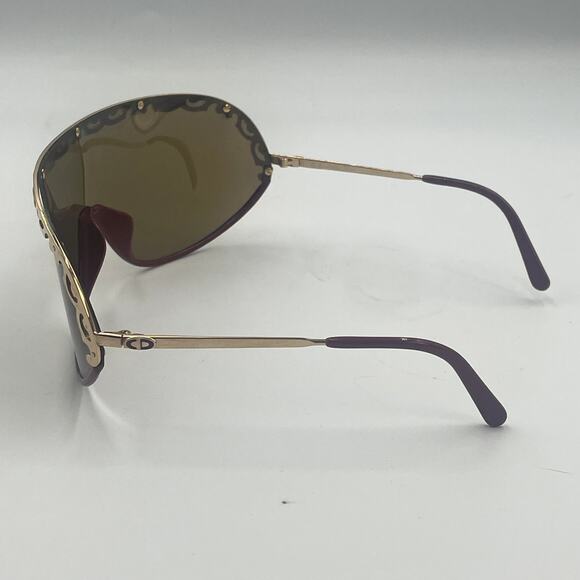 Vintage Christian Dior 2501 Sunglasses Gold Tone Red Frame Brown Polarized Lens - Picture 8 of 13